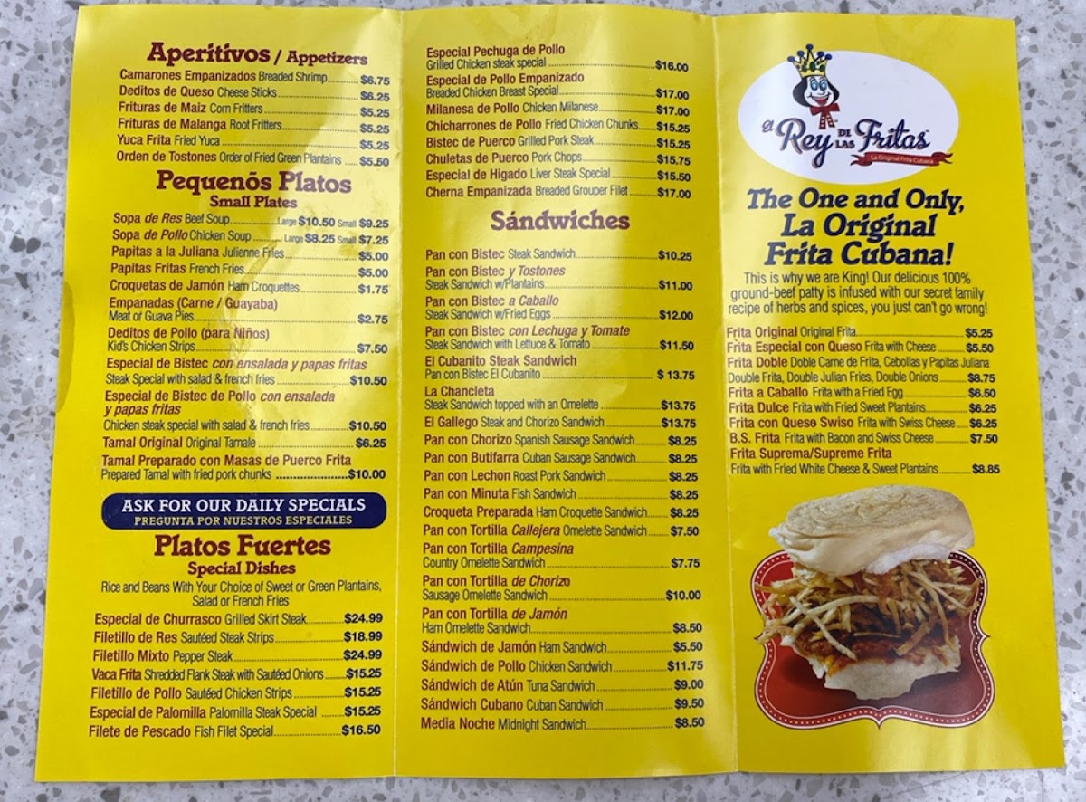El Rey De Las Fritas Menu - Image 3